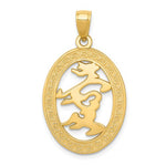 Lataa kuva Galleria-katseluun, 14k Yellow Gold Happiness Chinese Character Oval Pendant Charm

