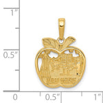 Carregar imagem no visualizador da galeria, 14k Yellow Gold New York Skyline Apple Pendant Charm
