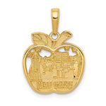 Cargar imagen en el visor de la galería, 14k Yellow Gold New York Skyline Apple Pendant Charm
