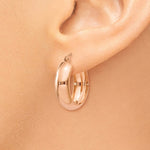 画像をギャラリービューアに読み込む, 14K Rose Gold 20mm x 7mm Classic Round Hoop Earrings
