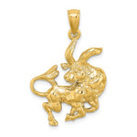 Carica l&#39;immagine nel visualizzatore di Gallery, 14k Yellow Gold Taurus Zodiac Horoscope Large Pendant Charm
