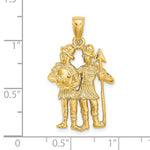 Carica l&#39;immagine nel visualizzatore di Gallery, 14k Yellow Gold Gemini Zodiac Horoscope Large Pendant Charm
