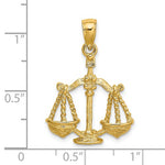 Load image into Gallery viewer, 14k Yellow Gold Libra Zodiac Horoscope Large Pendant Charm
