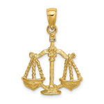 Afbeelding in Gallery-weergave laden, 14k Yellow Gold Libra Zodiac Horoscope Large Pendant Charm
