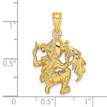 將圖片載入圖庫檢視器 14k Yellow Gold Aquarius Zodiac Horoscope Large Pendant Charm
