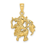 Afbeelding in Gallery-weergave laden, 14k Yellow Gold Aquarius Zodiac Horoscope Large Pendant Charm
