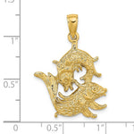 Carregar imagem no visualizador da galeria, 14k Yellow Gold Pisces Zodiac Horoscope Large Pendant Charm
