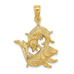Afbeelding in Gallery-weergave laden, 14k Yellow Gold Pisces Zodiac Horoscope Large Pendant Charm

