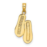 Charger l&#39;image dans la galerie, 14k Yellow Gold Cape Cod Flip Flops Sandals Slippers 3D Pendant Charm
