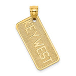 Load image into Gallery viewer, 14k Yellow Gold Florida Key West Car License Plate Travel Pendant Charm
