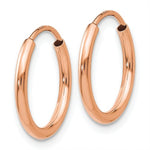 Carica l&#39;immagine nel visualizzatore di Gallery, 14K Rose Gold 13mm x 1.5mm Endless Round Hoop Earrings
