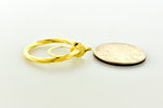 Charger l&#39;image dans la galerie, 14k Yellow Gold Non Pierced Clip On Round Twisted Hoop Earrings 24mm x 2mm
