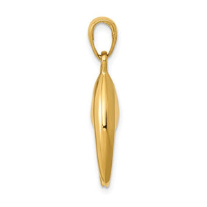 14k Yellow Gold Stone Crab Claw 3D Moveable Pendant Charm