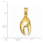 Load image into Gallery viewer, 14k Yellow Gold Stone Crab Claw 3D Moveable Pendant Charm

