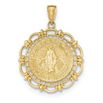 Lataa kuva Galleria-katseluun, 14k Yellow Gold Blessed Virgin Mary Miraculous Medal Pendant Charm
