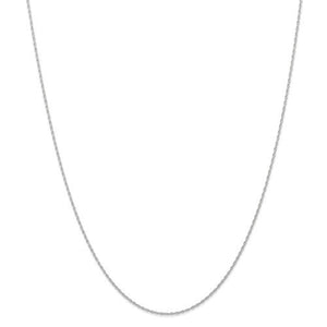 14k White Gold 1.15mm Cable Rope Choker Necklace Pendant Chain