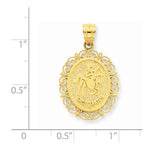 將圖片載入圖庫檢視器 14k Yellow Gold Sagittarius Zodiac Horoscope Oval Pendant Charm
