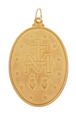 Charger l&#39;image dans la galerie, 14k Yellow Gold Blessed Virgin Mary Miraculous Medal Oval Large Pendant Charm
