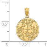 Load image into Gallery viewer, 14k Yellow Gold Live Love Laugh Round Pendant Charm
