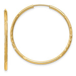 Lataa kuva Galleria-katseluun, 14K Yellow Gold 30mm x 1.5mm Round Endless Hoop Earrings
