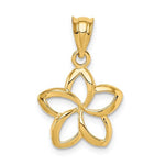Load image into Gallery viewer, 14k Yellow Gold Plumeria Small Cut Out Pendant Charm
