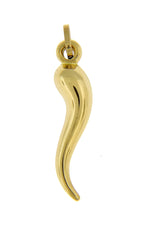 이미지를 갤러리 뷰어에 로드 , 14k Yellow Gold Italian Horn Lucky 3D Pendant Charm
