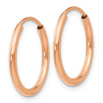 Charger l&#39;image dans la galerie, 14K Rose Gold 15mm x 1.5mm Endless Round Hoop Earrings
