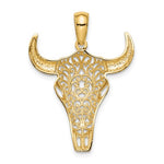 Afbeelding in Gallery-weergave laden, 14k Yellow Gold Steer Head Filigree Pendant Charm
