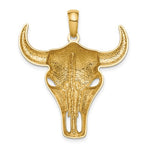 Indlæs billede til gallerivisning 14k Yellow Gold Steer Head Pendant Charm
