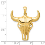 Afbeelding in Gallery-weergave laden, 14k Yellow Gold Steer Head Pendant Charm
