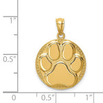 將圖片載入圖庫檢視器 14k Yellow Gold Paw Print Dog Puppy Pendant Charm
