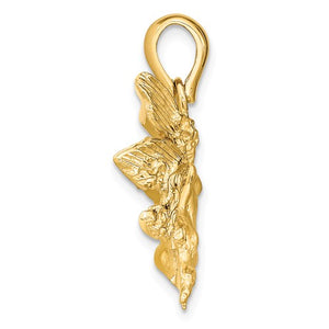 14k Yellow Gold Celestial Fairy Pendant Charm