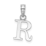 Load image into Gallery viewer, 14K White Gold Uppercase Initial Letter R Block Alphabet Pendant Charm
