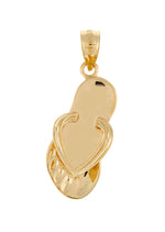画像をギャラリービューアに読み込む, 14k Yellow Gold Flip Flop Slipper Sandal 3D Pendant Charm

