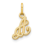 Load image into Gallery viewer, 14k Yellow Gold Script Letter A Initial Alphabet Pendant Charm
