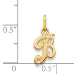 Load image into Gallery viewer, 14k Yellow Gold Script Letter B Initial Alphabet Pendant Charm
