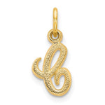 Load image into Gallery viewer, 14k Yellow Gold Script Letter C Initial Alphabet Pendant Charm
