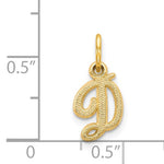 Afbeelding in Gallery-weergave laden, 14k Yellow Gold Script Letter D Initial Alphabet Pendant Charm
