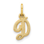 Load image into Gallery viewer, 14k Yellow Gold Script Letter D Initial Alphabet Pendant Charm
