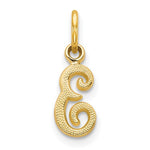Load image into Gallery viewer, 14k Yellow Gold Script Letter E Initial Alphabet Pendant Charm
