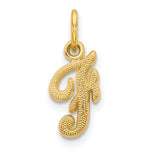 Load image into Gallery viewer, 14k Yellow Gold Script Letter F Initial Alphabet Pendant Charm
