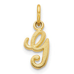 Load image into Gallery viewer, 14k Yellow Gold Script Letter G Initial Alphabet Pendant Charm
