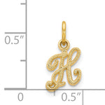 Load image into Gallery viewer, 14k Yellow Gold Script Letter H Initial Alphabet Pendant Charm
