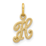 Afbeelding in Gallery-weergave laden, 14k Yellow Gold Script Letter H Initial Alphabet Pendant Charm
