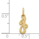 Load image into Gallery viewer, 14k Yellow Gold Script Letter J Initial Alphabet Pendant Charm
