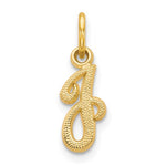 Load image into Gallery viewer, 14k Yellow Gold Script Letter J Initial Alphabet Pendant Charm
