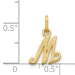 Load image into Gallery viewer, 14k Yellow Gold Script Letter M Initial Alphabet Pendant Charm
