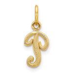 Load image into Gallery viewer, 14k Yellow Gold Script Letter P Initial Alphabet Pendant Charm
