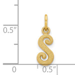 Load image into Gallery viewer, 14k Yellow Gold Script Letter S Initial Alphabet Pendant Charm
