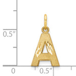 Carregar imagem no visualizador da galeria, 14K Yellow Gold Uppercase Initial Letter A Block Alphabet Satin Pendant Charm
